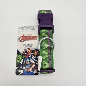 Marvel Avengers The Hulk Dog Collar Large 16-26 Inch Green and Purple